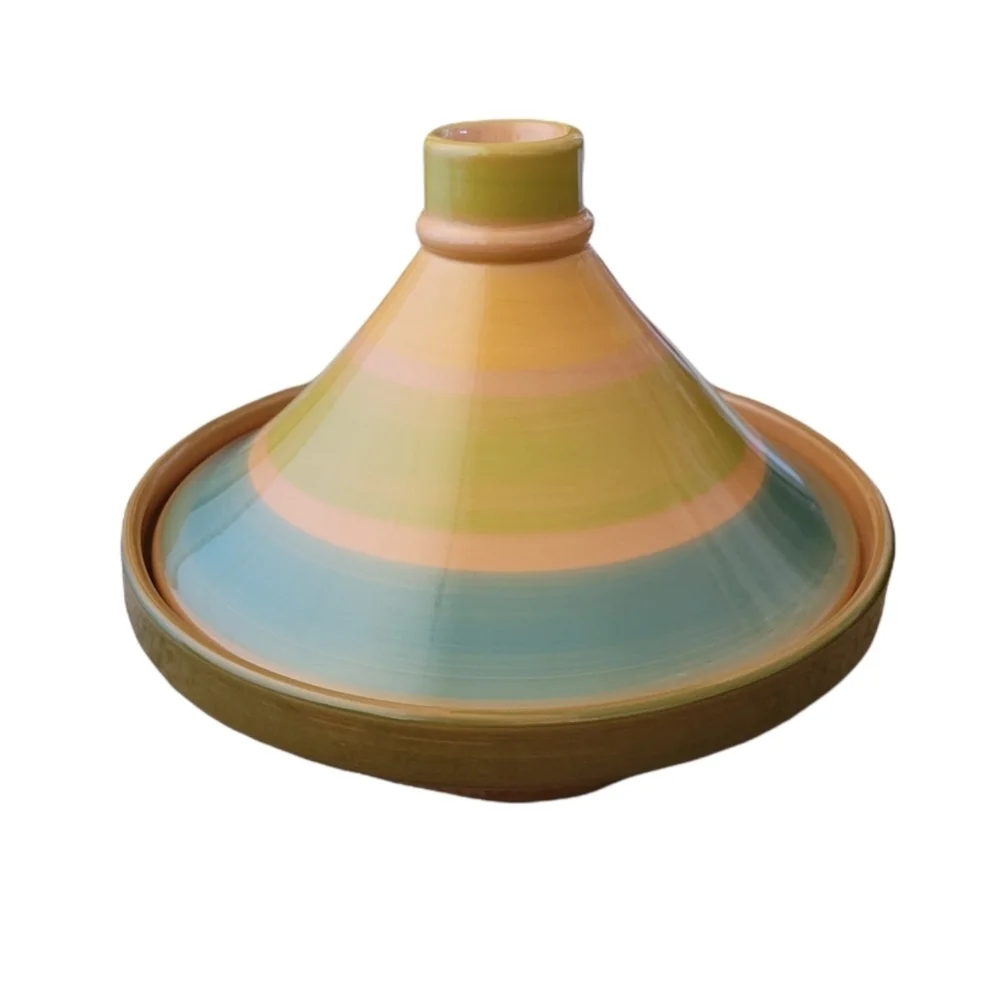 Val Do Sol Portugal Vintage Ceramic Tagine Striped Multicolor Moroccan